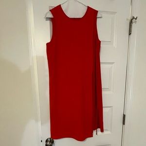 Tahari Arthur S Levine Beautiful Contrast of Tomato Red & Orange Dress, Size 8